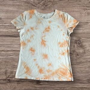 PINK Victoria's Secret Y2K Basic Orange & White Tie-Dye T-Shirt
